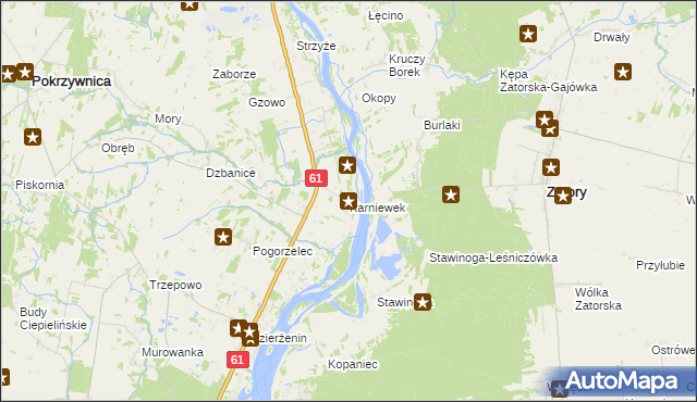 mapa Karniewek, Karniewek na mapie Targeo