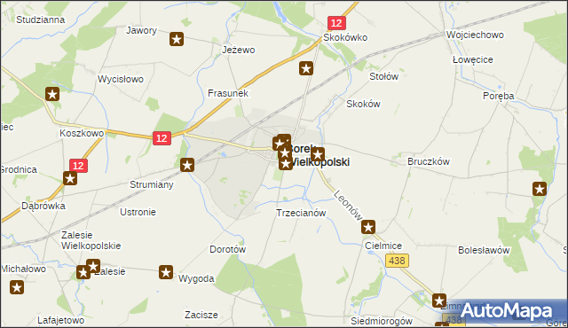 mapa Karolew gmina Borek Wielkopolski, Karolew gmina Borek Wielkopolski na mapie Targeo