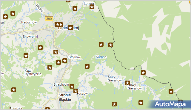 mapa Karpno gmina Lądek-Zdrój, Karpno gmina Lądek-Zdrój na mapie Targeo