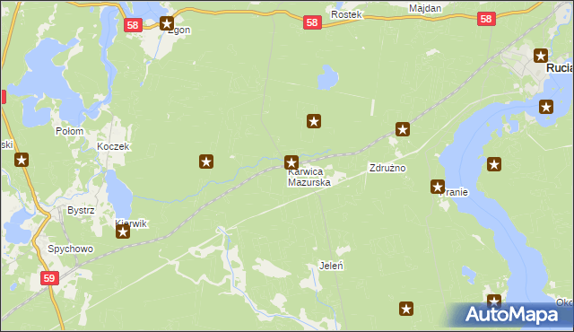 mapa Karwica Mazurska, Karwica Mazurska na mapie Targeo