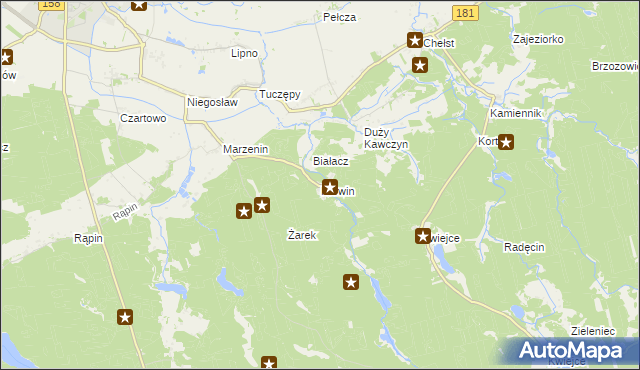 mapa Karwin gmina Drezdenko, Karwin gmina Drezdenko na mapie Targeo