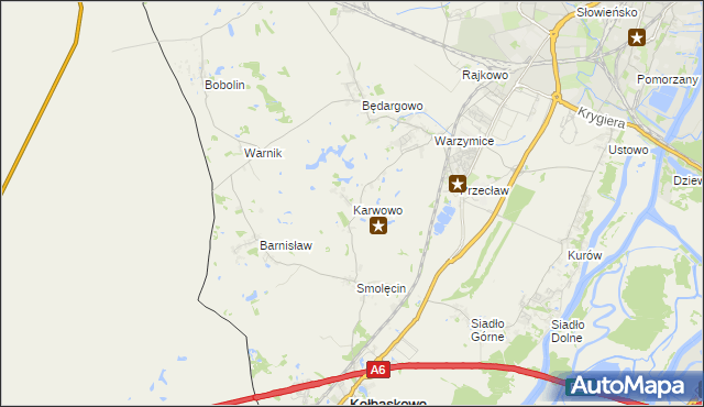 mapa Karwowo gmina Kołbaskowo, Karwowo gmina Kołbaskowo na mapie Targeo