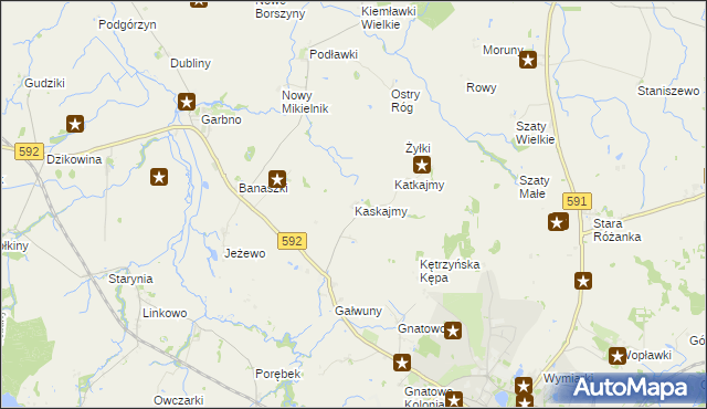 mapa Kaskajmy, Kaskajmy na mapie Targeo