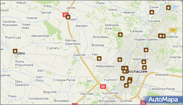 mapa Kąty gmina Sochaczew, Kąty gmina Sochaczew na mapie Targeo