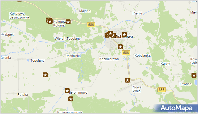 mapa Kazimierowo gmina Michałowo, Kazimierowo gmina Michałowo na mapie Targeo