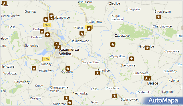 mapa Kazimierza Mała, Kazimierza Mała na mapie Targeo