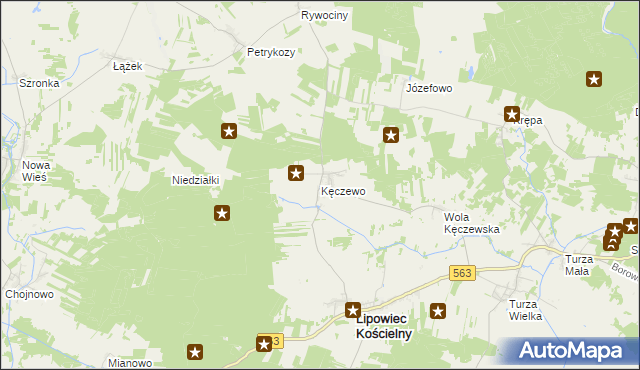 mapa Kęczewo, Kęczewo na mapie Targeo