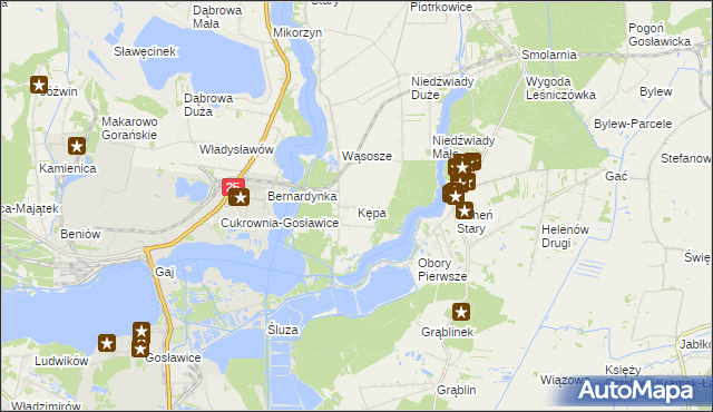 mapa Kępa gmina Ślesin, Kępa gmina Ślesin na mapie Targeo