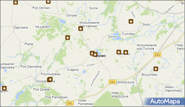 mapa Kęsowo, Kęsowo na mapie Targeo