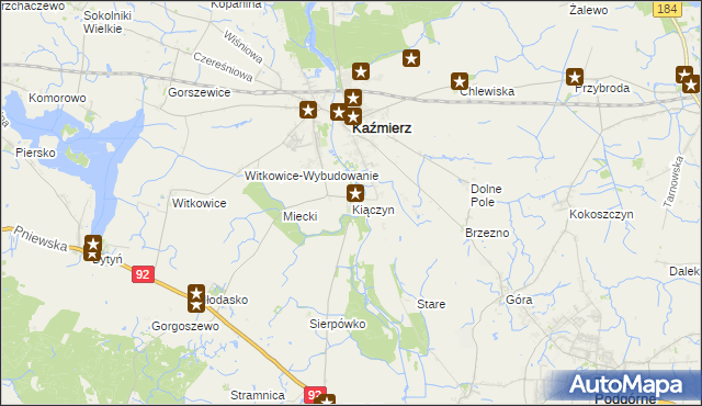mapa Kiączyn, Kiączyn na mapie Targeo