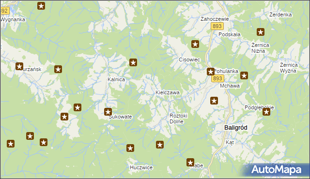 mapa Kielczawa, Kielczawa na mapie Targeo