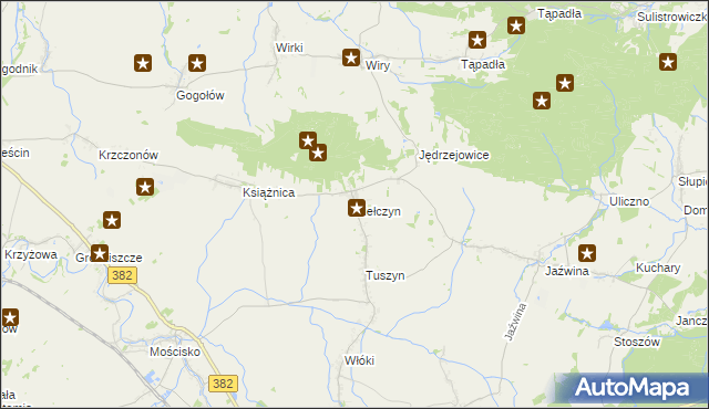 mapa Kiełczyn gmina Dzierżoniów, Kiełczyn gmina Dzierżoniów na mapie Targeo