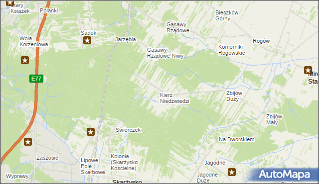 mapa Kierz Niedźwiedzi, Kierz Niedźwiedzi na mapie Targeo