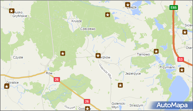 mapa Kierzków gmina Myślibórz, Kierzków gmina Myślibórz na mapie Targeo