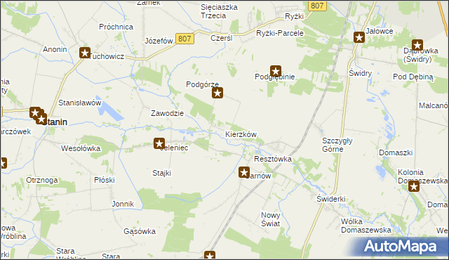 mapa Kierzków gmina Stanin, Kierzków gmina Stanin na mapie Targeo