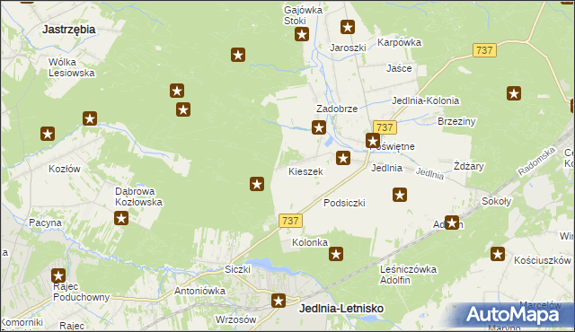 mapa Kieszek, Kieszek na mapie Targeo