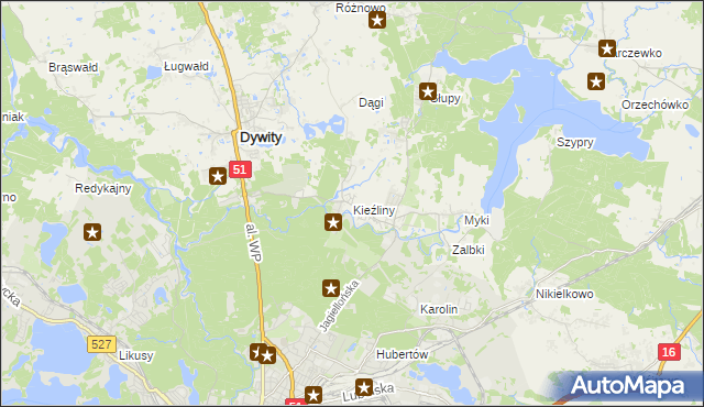 mapa Kieźliny, Kieźliny na mapie Targeo