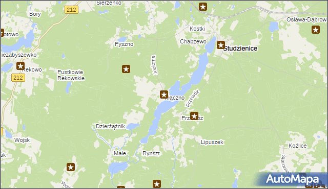 mapa Kłączno, Kłączno na mapie Targeo