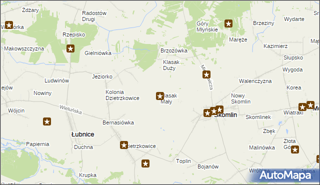 mapa Klasak Mały, Klasak Mały na mapie Targeo