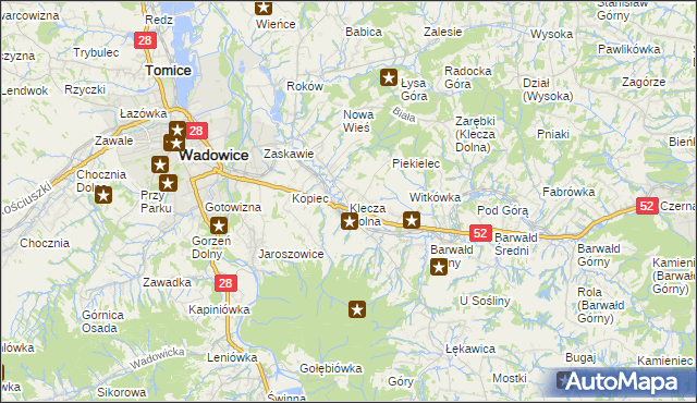 mapa Klecza Dolna, Klecza Dolna na mapie Targeo