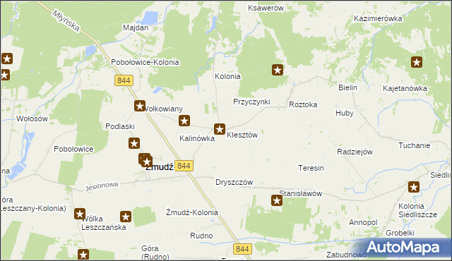 mapa Klesztów, Klesztów na mapie Targeo