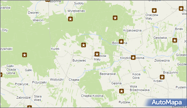 mapa Kliczków Mały, Kliczków Mały na mapie Targeo