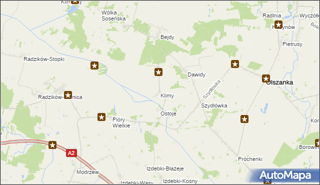 mapa Klimy gmina Olszanka, Klimy gmina Olszanka na mapie Targeo