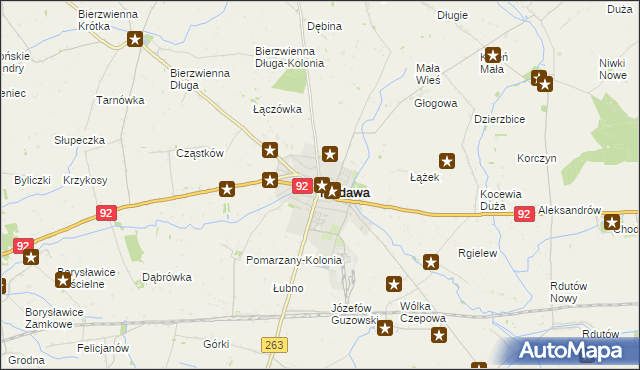 mapa Kłodawa powiat kolski, Kłodawa powiat kolski na mapie Targeo