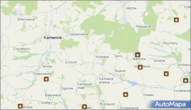 mapa Kłodobok, Kłodobok na mapie Targeo