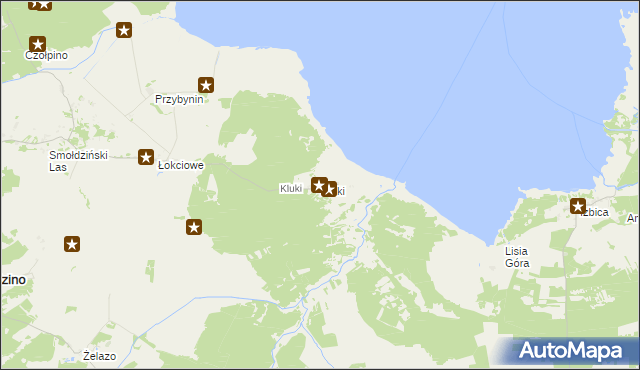 mapa Kluki gmina Smołdzino, Kluki gmina Smołdzino na mapie Targeo