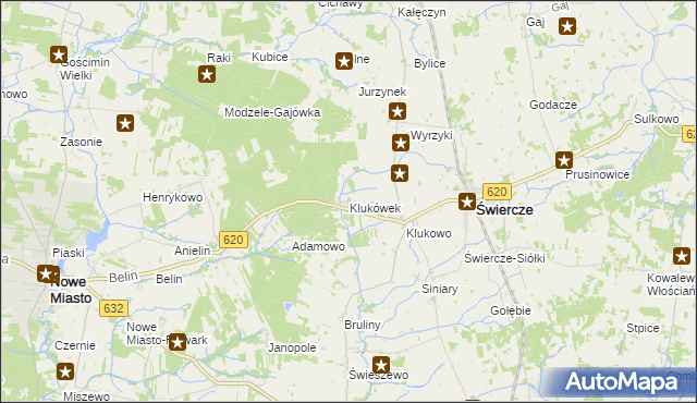 mapa Klukówek, Klukówek na mapie Targeo