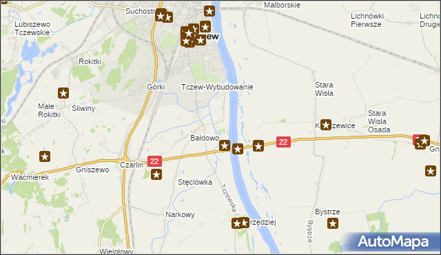 mapa Knybawa, Knybawa na mapie Targeo