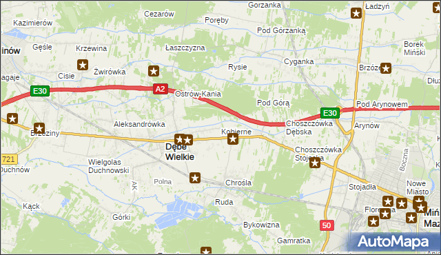 mapa Kobierne, Kobierne na mapie Targeo