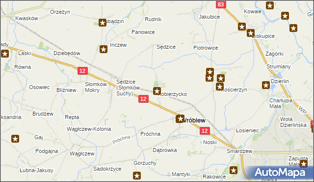 mapa Kobierzycko, Kobierzycko na mapie Targeo