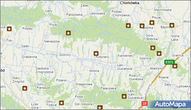 mapa Kobylany gmina Chorkówka, Kobylany gmina Chorkówka na mapie Targeo