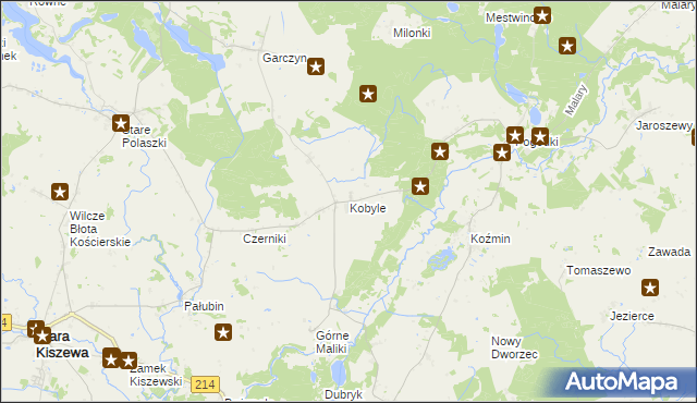 mapa Kobyle gmina Stara Kiszewa, Kobyle gmina Stara Kiszewa na mapie Targeo