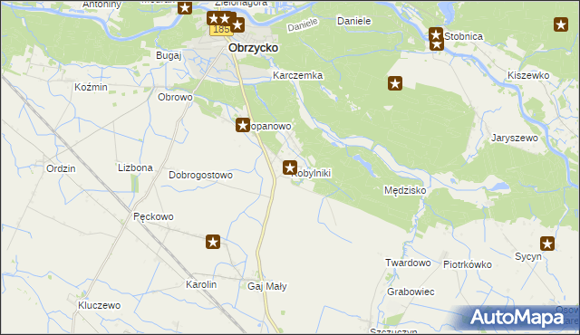 mapa Kobylniki gmina Obrzycko, Kobylniki gmina Obrzycko na mapie Targeo