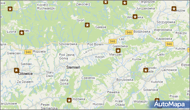 mapa Kocoń, Kocoń na mapie Targeo