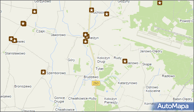 mapa Kokczyn Drugi, Kokczyn Drugi na mapie Targeo