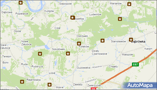 mapa Kołaków, Kołaków na mapie Targeo