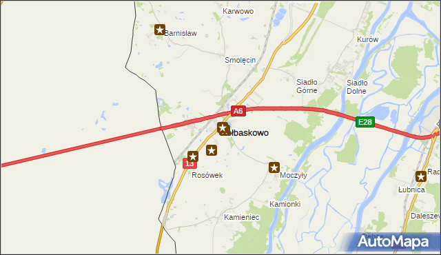 mapa Kołbaskowo, Kołbaskowo na mapie Targeo