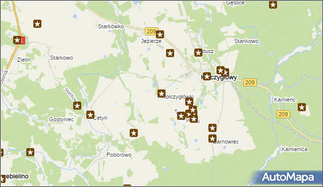 mapa Kołczygłówki, Kołczygłówki na mapie Targeo