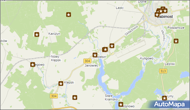 mapa Kolesin, Kolesin na mapie Targeo