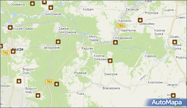 mapa Kolonia Zimkówka, Kolonia Zimkówka na mapie Targeo