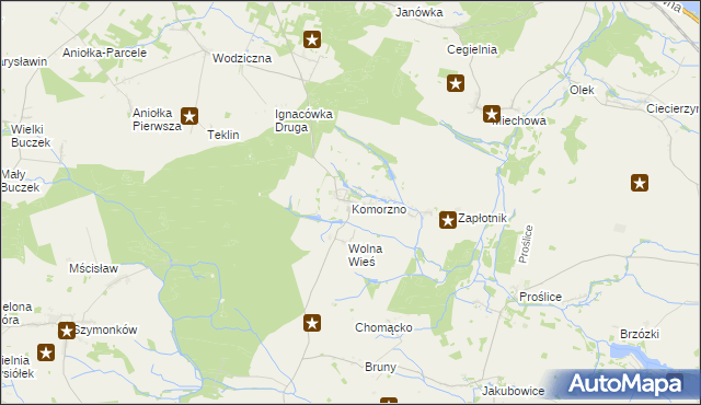 mapa Komorzno, Komorzno na mapie Targeo