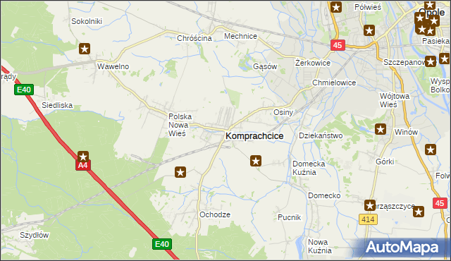 mapa Komprachcice, Komprachcice na mapie Targeo