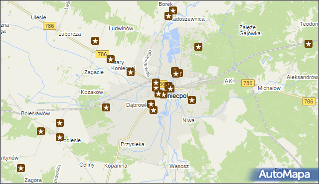 mapa Koniecpol, Koniecpol na mapie Targeo