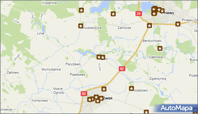 mapa Konin gmina Lwówek, Konin gmina Lwówek na mapie Targeo