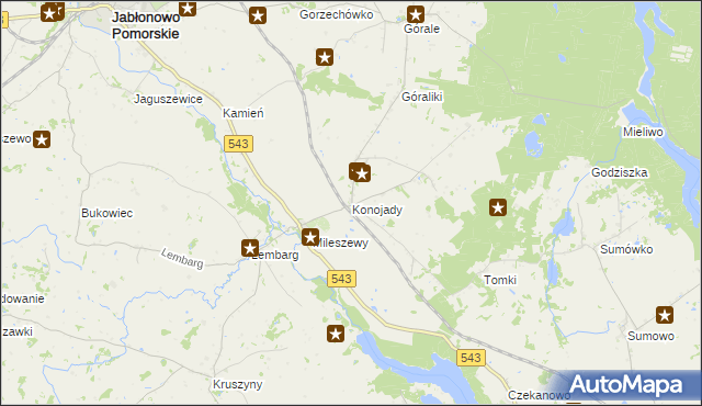 mapa Konojady, Konojady na mapie Targeo