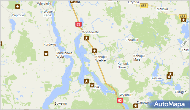 mapa Konopki Wielkie, Konopki Wielkie na mapie Targeo